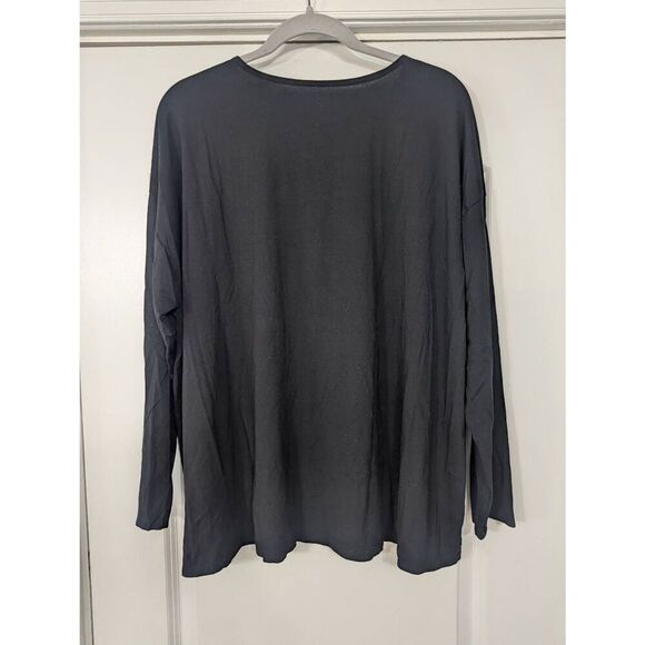 J. Jill Luxe Supima Long Sleeve Tee women's size 2X black modal comfort - Picture 7 of 7